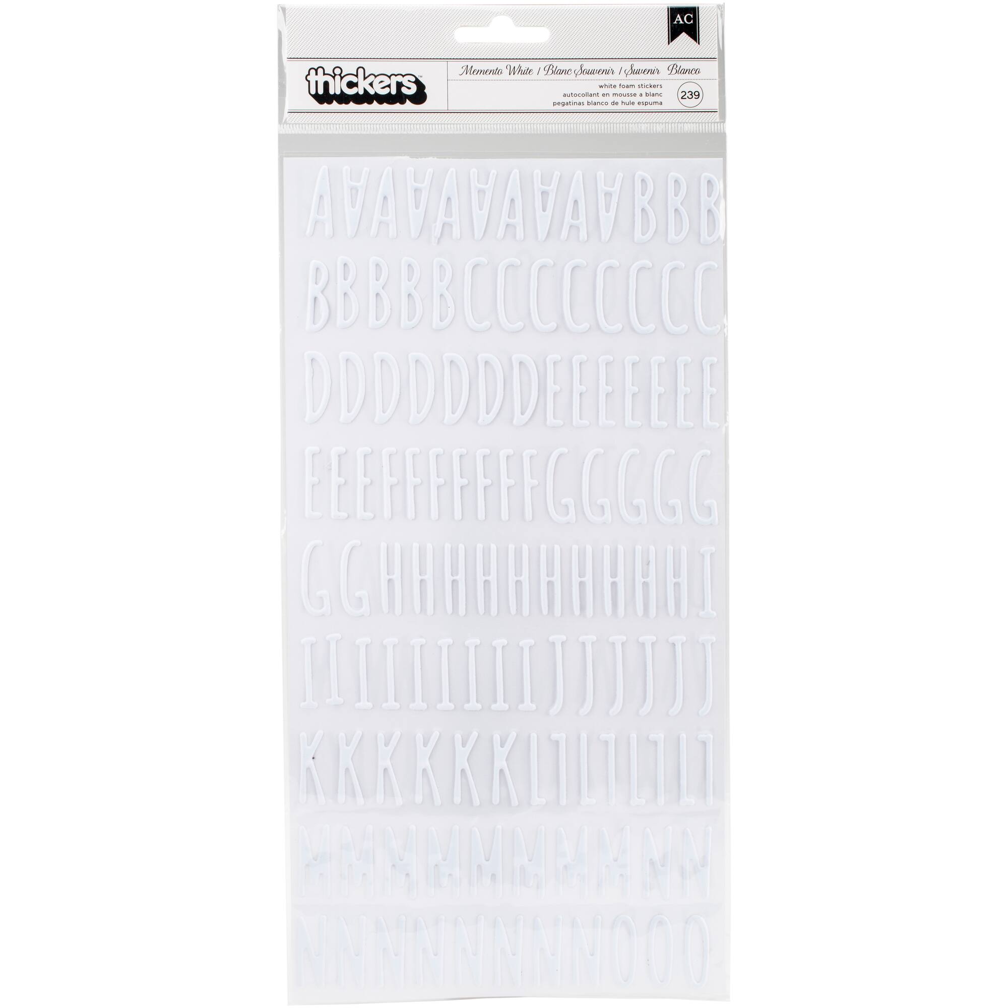 American Crafts™ Thickers™ Amy Tangerine Hustle & Heart Memento White Alphabet Stickers